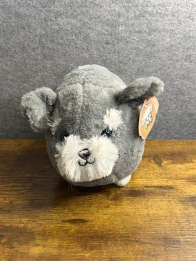 Kellytoy Chubby Dog Gray Schnauzer Plush Stuffed Animal
